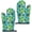 Football and Triangle, variant on Football and Triangle Turquoise Cute Oven Mitts 2-Pack Set, Heat Resistant Kitchen Gloves for Oven, 7.7"x12"