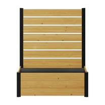 4ft H x 3.4ft W x 1.5ft L (1 Screen w/ Planter) Freestanding Enclo Concord Cedar Wood Privacy Fence Screen with Planter Box, Outdoor Wood Privacy Screen Panel for Patio, Raised Garden Bed, EC18040