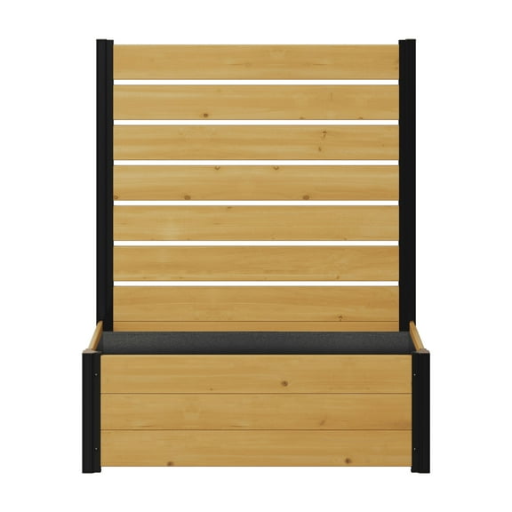 4ft H x 3.4ft W x 1.5ft L (1 Screen w/ Planter) Freestanding Enclo Concord Cedar Wood Privacy Fence Screen with Planter Box, Outdoor Wood Privacy Screen Panel for Patio, Raised Garden Bed, EC18040