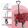 thumbnail image 6 of CL.HPAHKL Collapsible Wagon Cart Foldable Garden Wagon Cart Utility Wagon with All-Terrain Wheels, Red, 6 of 7