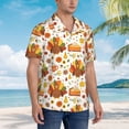 thumbnail image 3 of Fotbe Thanksgiving With Turkey Camisa Hawaiana para Hombre Unisex – Camisa Casual de Verano con Botones de Manga Corta de Algodón y Lino,3X-Large, 3 of 7