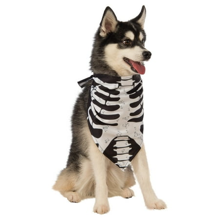 Dog Bandana Pet Costume Accessory Skeleton - Small/Medium