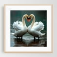 thumbnail image 2 of Couple of swans on rainy days - Photography Animal Bird Water Wildlife Lake Nature Unframed Wall Art Print 20 x 20 inches, 2 of 9