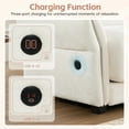 thumbnail image 4 of 142" Modular Sectional Sofa with Charging Station, U-Shaped Chenille Cloud Couch with Extra-Wide Seat and Moveable Ottoman for Living Room, White, 4 of 10