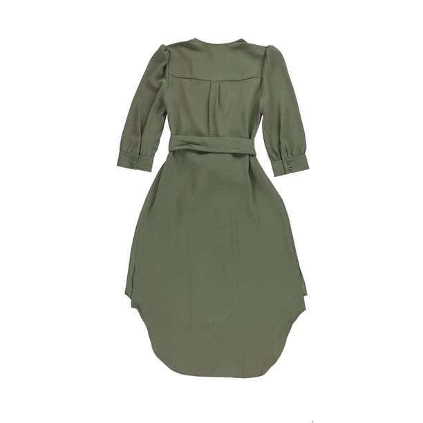 bar III Womens Belted Wrap Dress, Green, 2