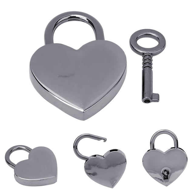 2 Juegos De Candados De Metal Vintage Con Cerradura De Corazón, Suministros Para Manualidades Del Hogar Con Llaves, 30x39mm
