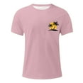 thumbnail image 3 of Plus Size Tops for Men under $5 Solid Color Short Sleeve T-Shirt Casual Round Neck Gym Tee Pink XXXXL, 3 of 4