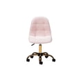 thumbnail image 3 of Baxton Studio Kabira Contemporary Glam and Luxe Blush Pink Velvet Fabric and Gold Metal Swivel Office chair, 3 of 13