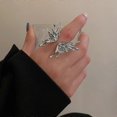thumbnail image 4 of Paquete de 2 anillos de mariposa de plata para mujeres y adolescentes, anillos de mariposa de moda, anillos de joyería de animales punk para Halloween, regalo de Navidad., 4 of 5