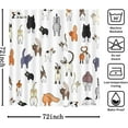 thumbnail image 5 of Funny Cat Shower Curtain Cat Shower Curtain for Bathroom with Pets Paw for Cat Lovers Cute Cartoon Colorful Kitty Shower Curtain Waterproof Fabric Bath Curtain with 12 Hooks 72x72 Inch, 5 of 6