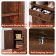 thumbnail image 4 of Joaxswe 72" Tall Bookcases, Freestanding Display Storage Shelves, 4-Tier Open Bookshelf with Cabinet for Home Office Living Room Bedroom, Brown, 4 of 10