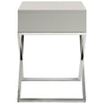 thumbnail image 4 of Posh Living Brianna 1-Drawer Nightstand with X-Metal Legs in Gray/Chrome, 4 of 8