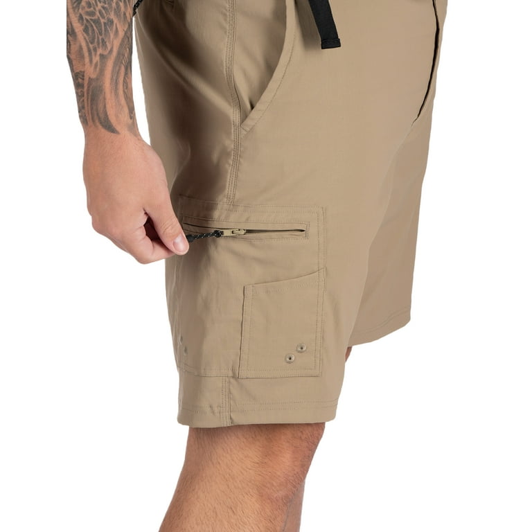 Realtree Men's Hybrid Fishing Shorts, Athletic Performance Short Pants in Stone Tan, Sizes S-3xl, Beige