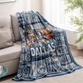 thumbnail image 2 of Football Gifts, Football Fans Throw Blanket for Men Women Boys, Blue Team Color Flannel Blanket, Football Style Blanket Sofa Bed Couch 60"x 50", 2 of 6