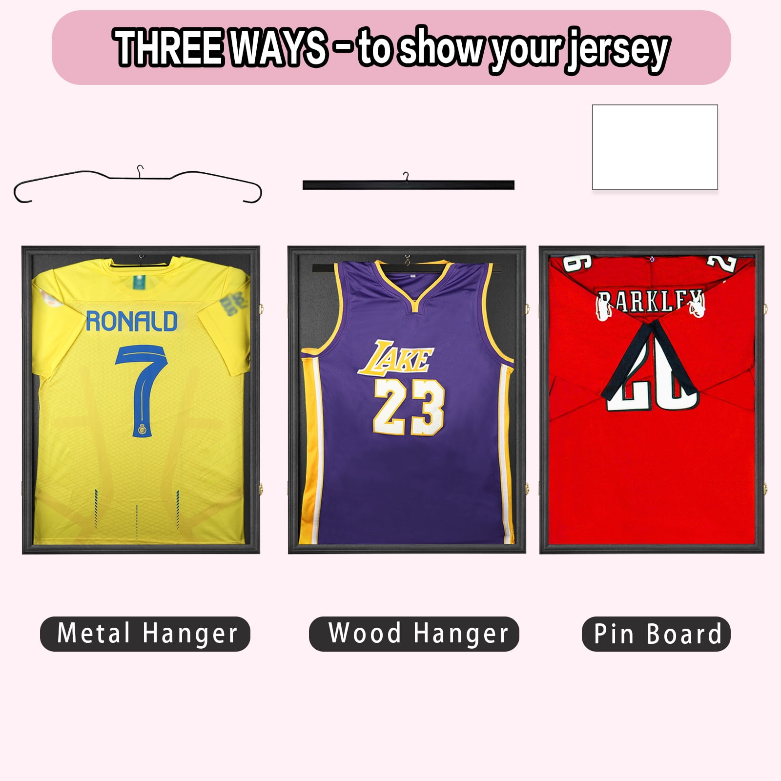 Jersey Frame Display Case, Large Sports Jersey Frame for  Football Soccer  Sport Shirt, Black (23*31in)