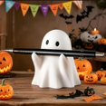 thumbnail image 4 of Halloween Ghost Figurine, Funny Resin Pen Holder Ghost Statue, Cute Decor for Halloween Decorations Desk Indoor and Porch Spooky Home Decor, 4 of 9