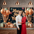 thumbnail image 6 of Gold Balloons Happy New Year Banner Gift Boxes New Year Display Fireworks Design Star Decorations Festive Backdrop for New Year Party Holiday Celebration Indoor Decoration, 6 of 8