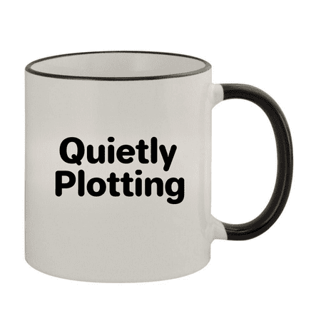

Quietly Plotting - 11oz Ceramic Colored Rim & Handle Coffee Mug Black