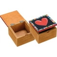 thumbnail image 2 of Primitives by Kathy 112260 Heart Hinged Box, 4-inch Square, Wood and Metal, 2 of 4