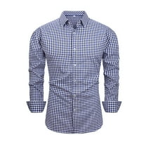 cfhntfmh Mens Fashion Dress Shirts Classic Long Sleeve Basic Button Tees Business Formal Stylish Tops Silm Fit Golf Shirts