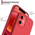 thumbnail image 3 of Tasnim Compatible with iPhone 12 Case 6.1 and iPhone 12 Cover, Slim Liquid Silicone 3 Layers Full Covered Soft Gel Rubber Case Cover 6.1 inch - Red, 3 of 5