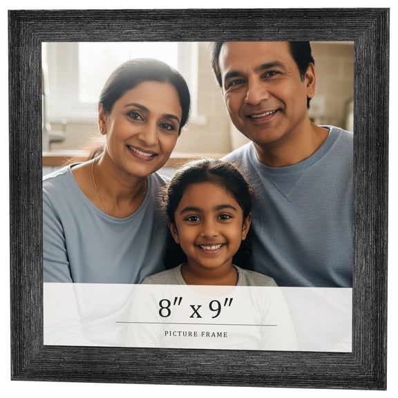 8x9 Frame Black Real Wood Picture Frame Width 1.5 inches | Interior Frame Depth 0.5 inches | Barn