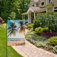 thumbnail image 5 of Retro Palm Tree Sunset Beach Garden Flag House Banner 28" x 40" Double Sided Outdoor Yard Decoration, 5 of 6