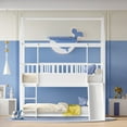 thumbnail image 3 of Bellemave House Bunk Bed with Convertible Slide and Ladder Twin over Twin Low Bunk Bed Frame Floor Bunk Bed with High Guardrails (White), 3 of 10