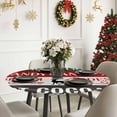 thumbnail image 6 of Round Fitted Tablecloths with Elastic Edge Merry Christmas Tree Reindeer Waterproof Table Cover for Kitchen Dining Party Decor,55" - 60", 6 of 9
