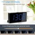 thumbnail image 3 of Roxicosly Réveils pour les Chambres à Coucher, Horloge Numérique avec Affichage LED de 7,5 '', Double Alarmes, Chargement USB, 3 of 6