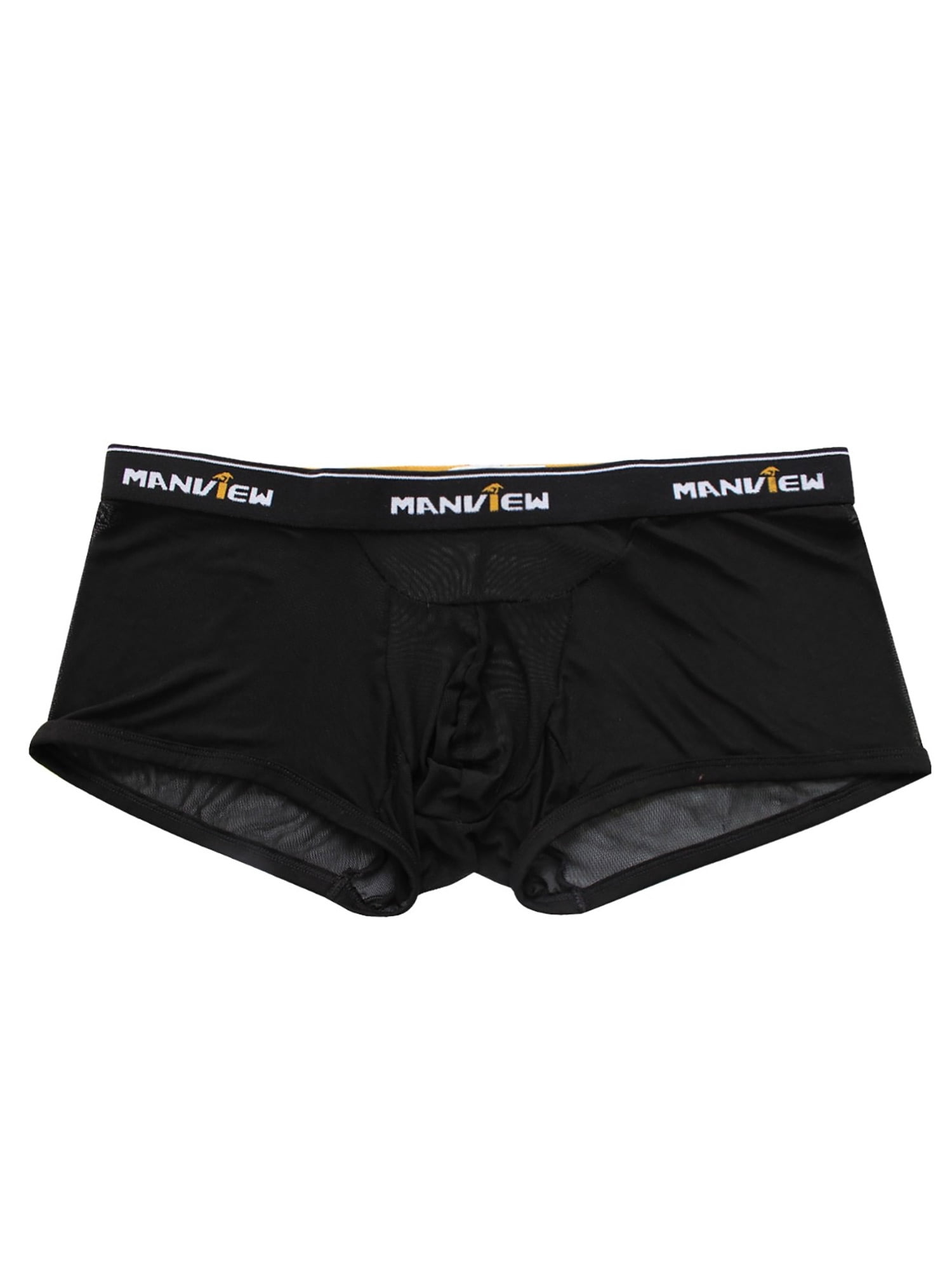 iEFiEL Mens See Through Mesh Boxer Briefs Bulge Pouch Underwear