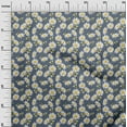 thumbnail image 3 of oneOone Cotton Jersey Teal Blue Fabric Floral Sunflower With Honey Bee Quilting Supplies Print Sewing Fabric By The Yard 58 Inch Wide, 3 of 4