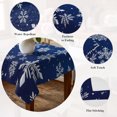 thumbnail image 5 of Navy Blue Snowflake Christmas Table Cloth Waterproof Tablecloths, Winter Xmas Snowflakes Tablecloth Dining Table Cover for Kitchen Party Tabletop Outdoor, Square Tablecloth 54x54 Inch, 5 of 9