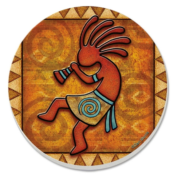 Thirstystone "Kokopelli" Round 4-Pack Absorbent Stone Coasters