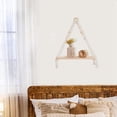 thumbnail image 5 of Macrame Wall Hanging Shelf - Boho Wood Wall Shelves with Wood Beads, Farmhouse Floating Shelf Rustic Hanging Plant Shelf, 5 of 7
