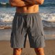 thumbnail image 1 of Ceisia Men's Linen-Like Casual Cargo Shorts with Elastic Drawstring Waist & Multi-Pocket Gifts, 1 of 9