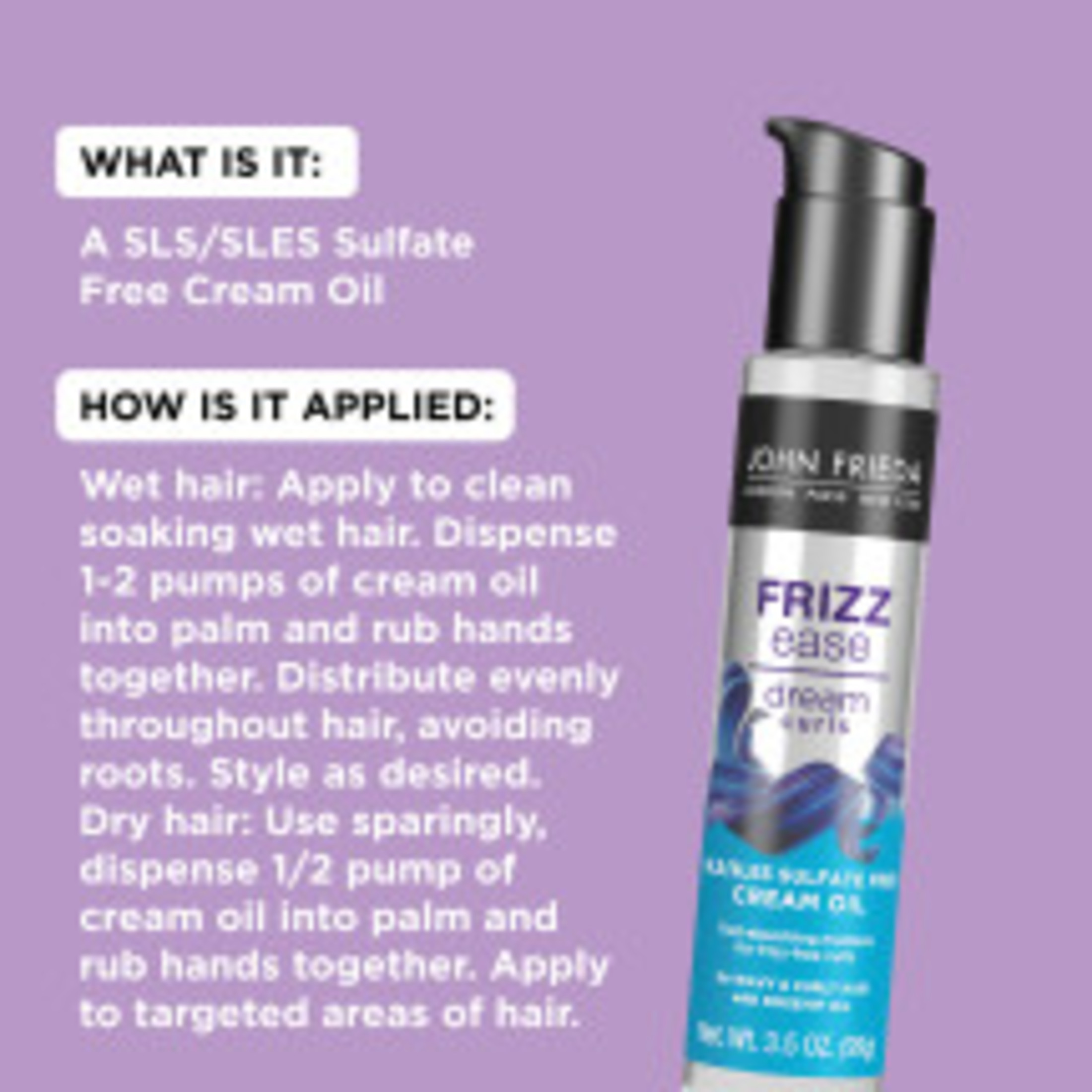 John Frieda Anti Frizz, Frizz Ease Dream Curls with Rosehip Oil, SLS/SLES Sulfate Free Cremé Oil, 3.5 fl oz - image 5 of 7
