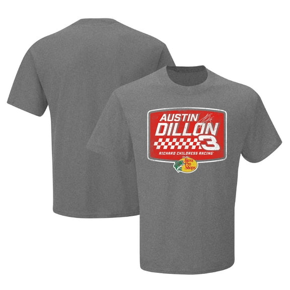 Men's Richard Childress Racing Team Collection Heather Gray Austin Dillon Vintage T-Shirt