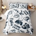 thumbnail image 2 of Homewish Cartoon Gaming Controller Twin Quilt Set,Game Over Print Twin Coverlet Set,White,2pcs, 2 of 7