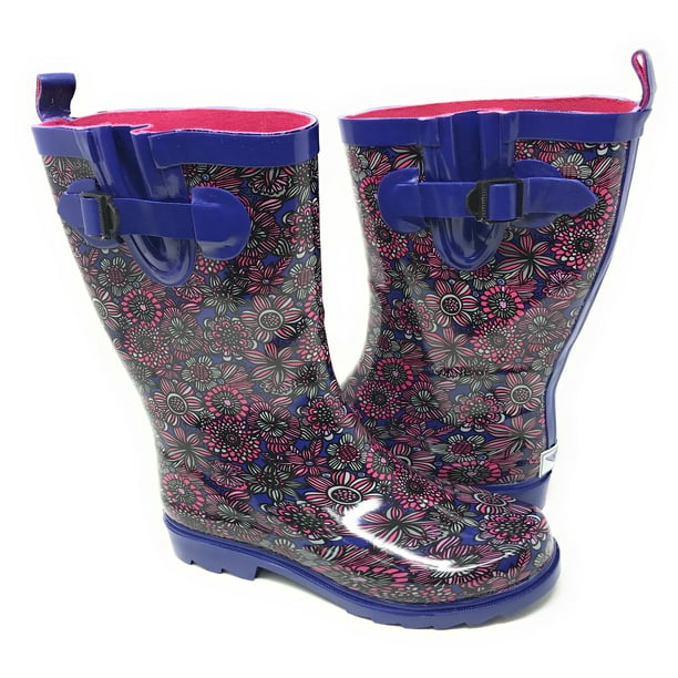 Forever Young - Forever Young Women's Mini Multi Flowers Rain Boots ...