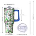 thumbnail image 2 of Multicolor Christmas Tree Pattern Tumbler with Handle and Lid,40oz Double Wall Vacuum Insulated Tumbler,Cups Gift for Women and Men, 2 of 7