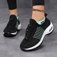 thumbnail image 2 of HEWUQI Women's Walking Sock Shoes Mesh Lightweight Air Cushion Slip on Work Platform Breathable Arch Support Orthopedic Sneakers Green Size 9, 2 of 7