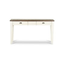 Cayla Console Table in Dark Oak and White