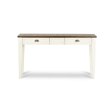 Cayla Console Table in Dark Oak and White