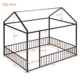 thumbnail image 3 of Full Size Montessori Floor Bed, Metal House Bed Frame, House Floor Bed for Kids, Montessori Floor Bed with Fence, Playhouse for Kids, Full Bed Frames for Kids, Toddlers, Girls, Boys (Black), 3 of 8