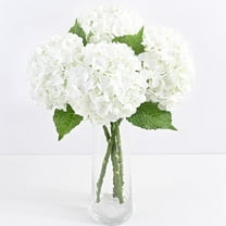 3 Pcs Real Touch Hydrangea Artificial Flowers, 21" White Full Faux Hydrangea Flowers Latex Fake Flowers for Home Decor Party Floral Arrangements Wedding Bouquets Centerpieces Outdoor Decor