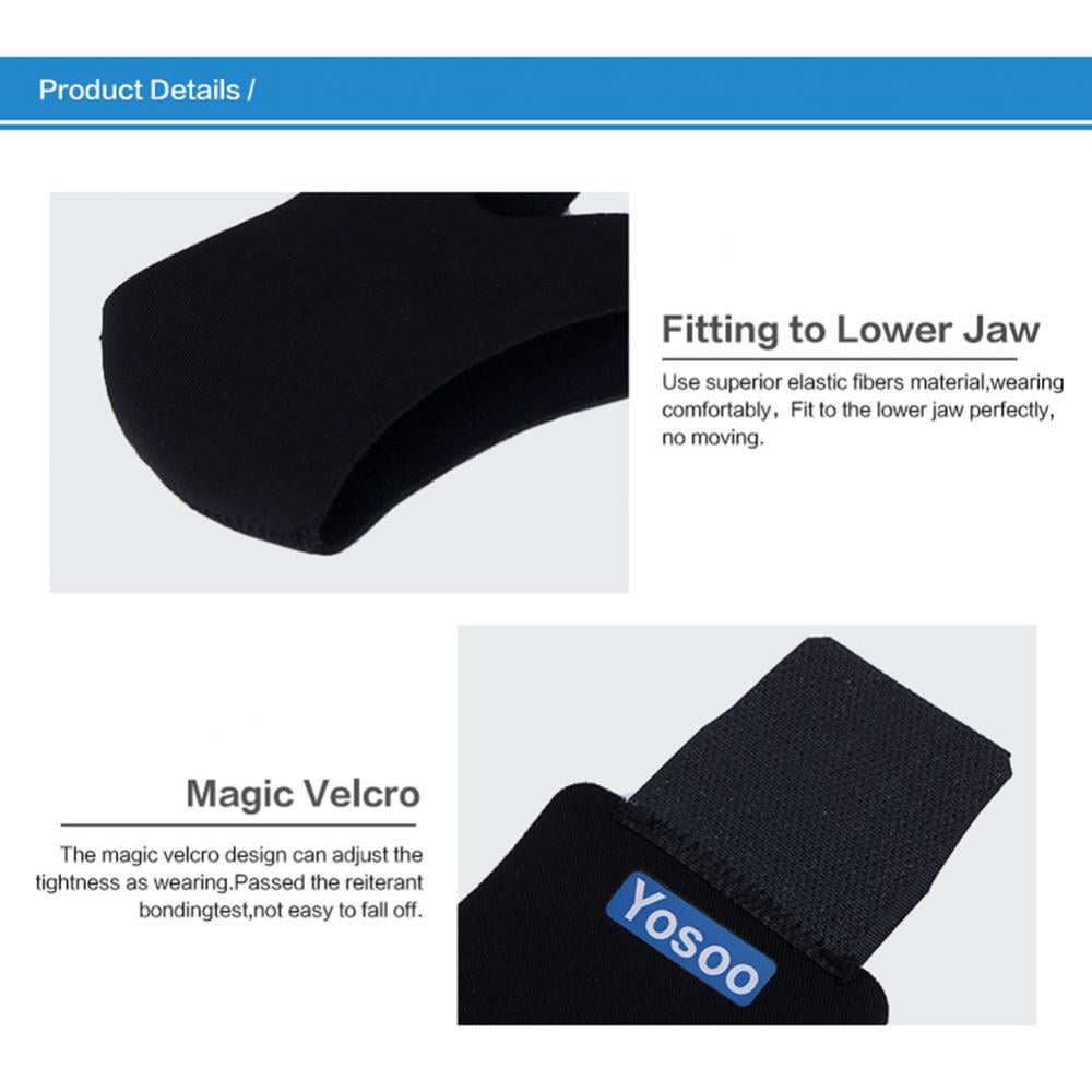 DOACT Chin Strap Anti Snore Belt Apnea Jaw Support Solution Sleep Black, Chin Strap