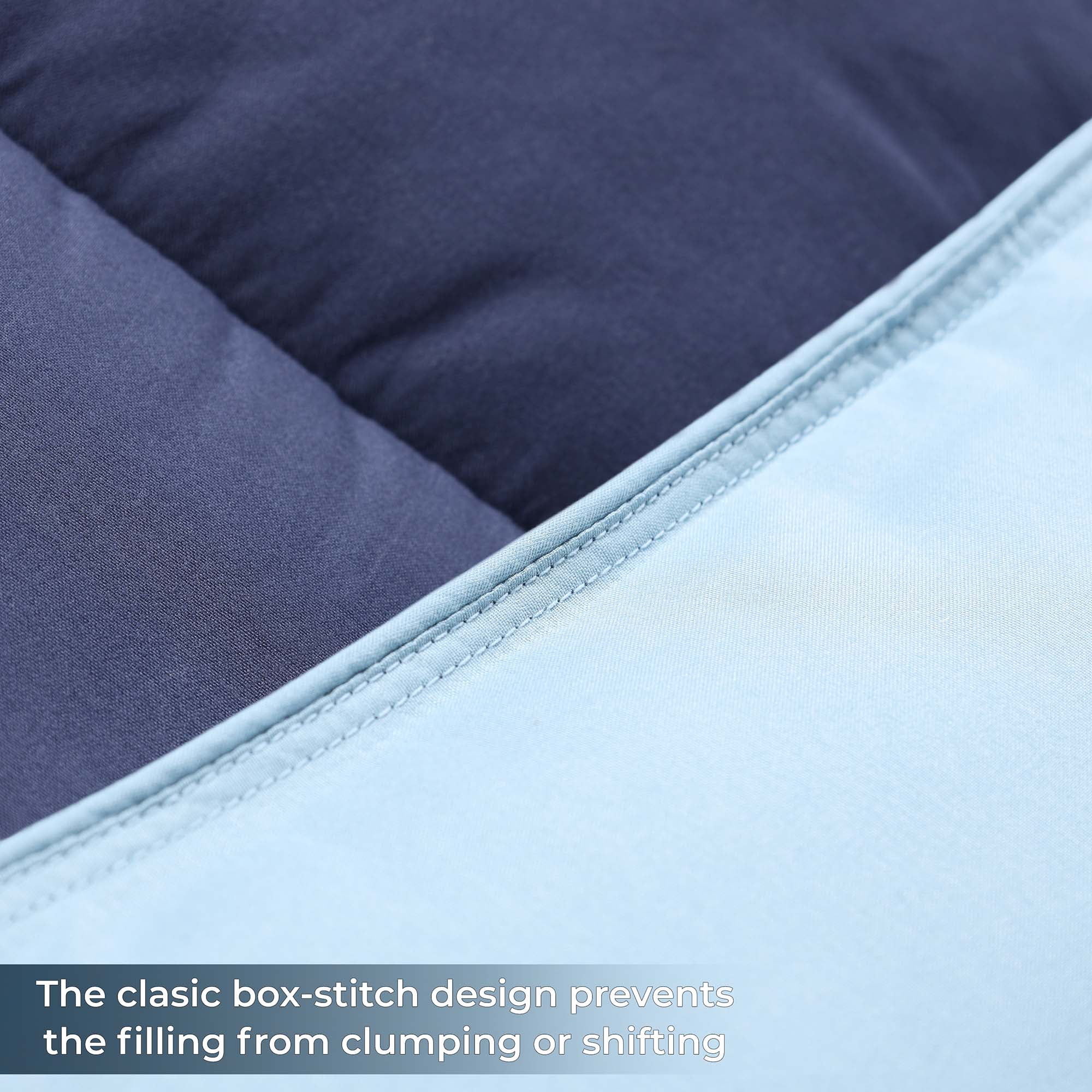 Superior Reversible Down Alternative Comforter, Twin, Navy Blue - Light Blue
