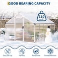 thumbnail image 6 of 8×10 FT Greenhouse, Large Walk in Greenhouses for Outdoors and Garden Planting, Polycarbonate Greenhouse with Enhanced Aluminum Frame, Green Houses with Upgraded Floor Spikes and Roof Vent, Silve, 6 of 6