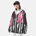 thumbnail image 3 of Balery Ribbon Breast Cancer Awareness Sudadera ligera de manga larga con capucha y protección solar UPF 50+ para hombre y mujer, ideal para pesca y running-Medium, 3 of 7